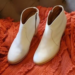 Frye white booties